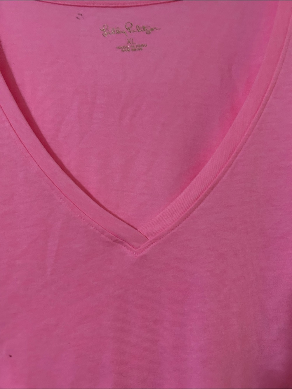 Lilly Pulitzer Bright Pink V-Neck Long Sleeve Top - Picture 6 of 6